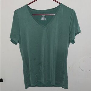 Women's Green V-Neck Top
